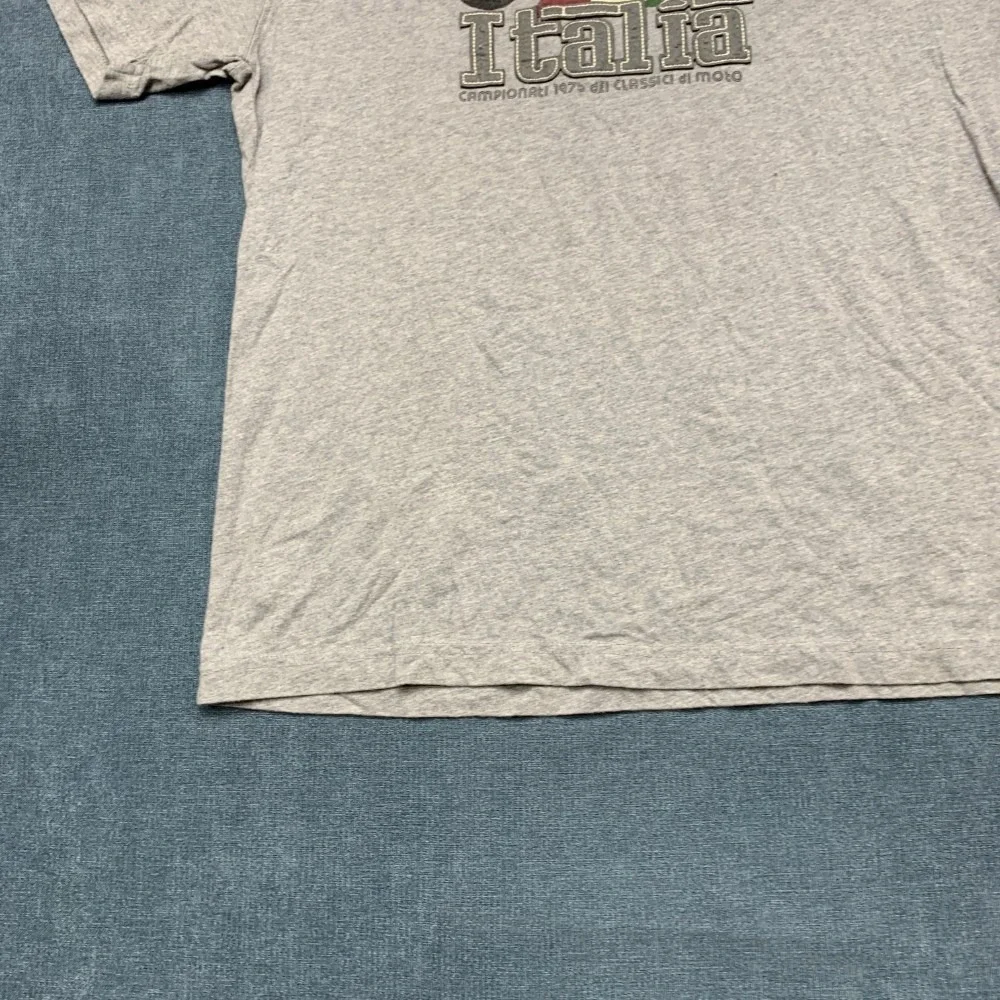 VTG Roma Atletica T Shirt Mens Large Gray Cotton Italia Patchwork Graphic